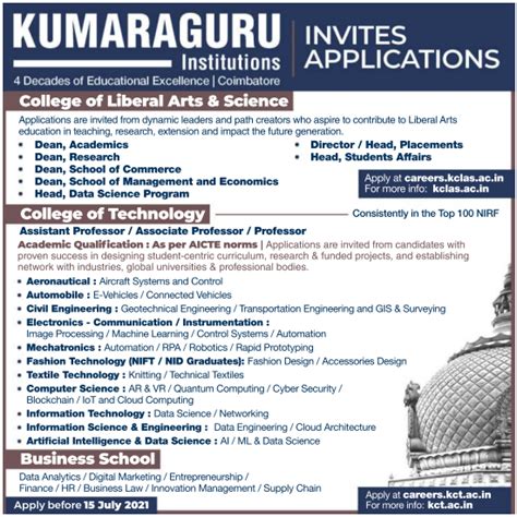 Leadership Position at Kumaraguru College of Liberal Arts and Science ...