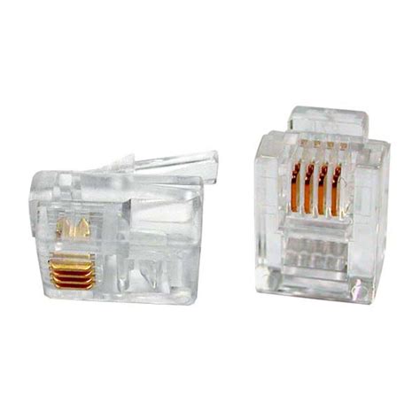 PLUG-6P4C-P-C2-100 Hyperline Телефонный разъем RJ-12(6P4C) (3 µ"/ 3 ...