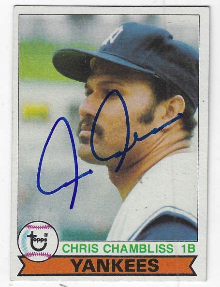 Autographed Chris Chambliss New York Yankees 1979 Topps Card Main