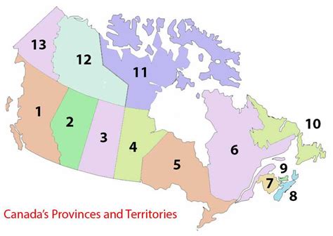 Canada Map Territories And Provinces