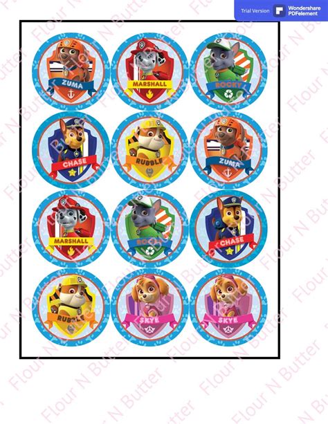 Pre Cut Paw Patrol Cupcake Topper Edible Image Ebay