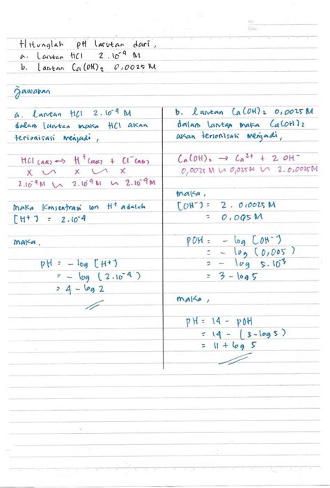 Menentukan Ph Larutan Jika Konsentrasi H Oh Diketehui Les Privat