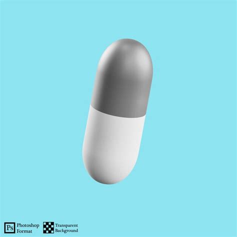 Premium PSD Capsule Pill Gray 3d Illustration