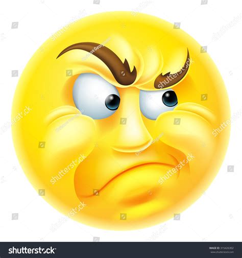 Angry Jealous Looking Emoticon Emoji Character Vector De Stock Libre De Regalías 315426302