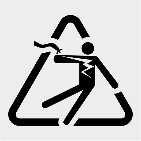 Electrical Shock Electrocution Symbol Sign Isolate On White Background