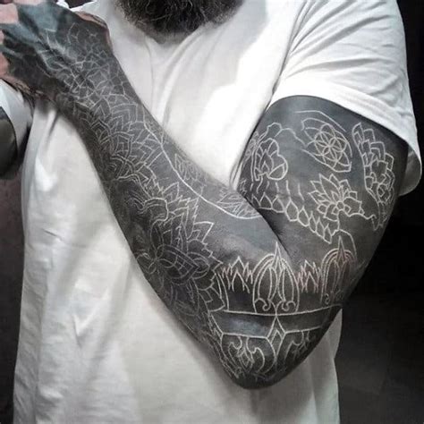 White Ink Tattoos For Men Cool Colorless Design Ideas