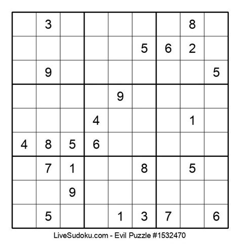 Evil Sudoku Online #1532470 - Live Sudoku