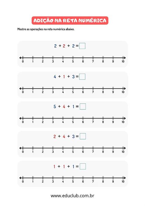 Atividade reta numérica 1º ano | Educlub