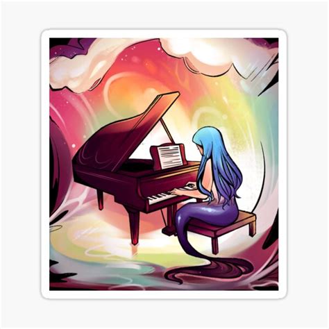 "piano mermaid" Sticker by dawnsicles | Redbubble