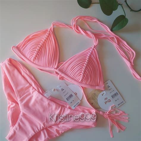 Pq Swim Swim Pq Swim Isla Triangle Macrame Ruched Bikini Set In