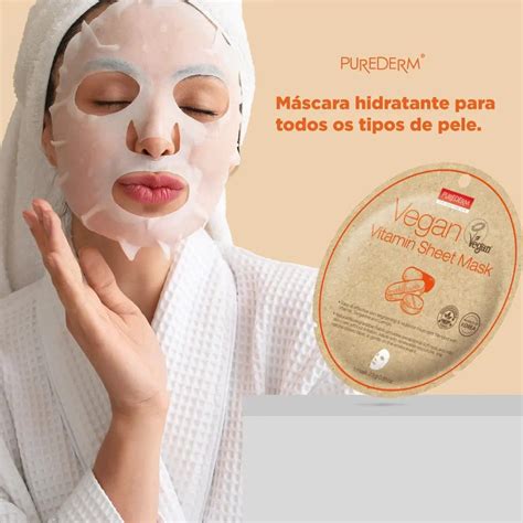 Máscara Facial Vegana Folha De Vitaminas Purederm Farmácia