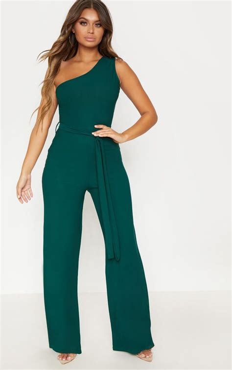 Emerald Green One Shoulder Jumpsuit Jumpsuits For Women Emerald