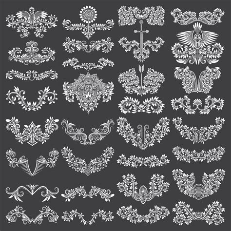 Floral Flourish Vector Set Free Vector - Dezin.info