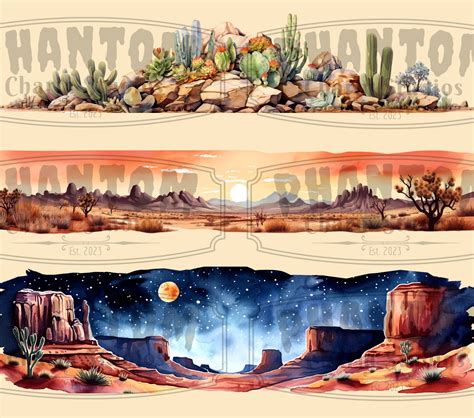 Watercolor Desert Borders Clipart Bundle I Scenery, Natural Tones ...