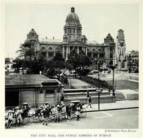 the city hall and public gardens of burban are shown in this black and ...