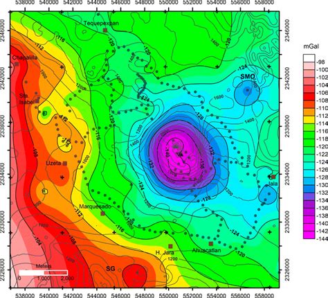 Complete Bouguer Anomaly CBA Of The Ceboruco Volcano Area Background