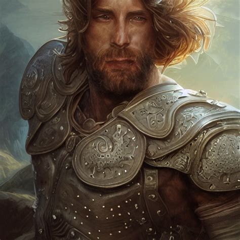 Krea Portrait Of A Ruggedly Handsome Paladin Soft Hair Muscular