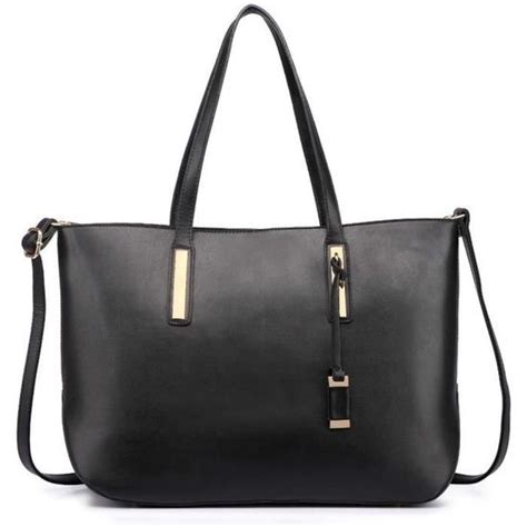 Sacs À Main Femme Miss Sac D épaule Faux Cuir Bandoulière Noir