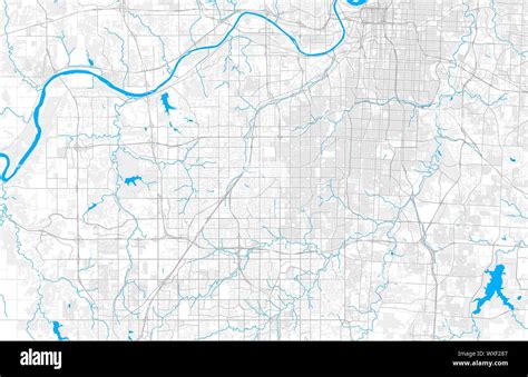 Rich Detailed Vector Area Map Of Overland Park Kansas Usa Map