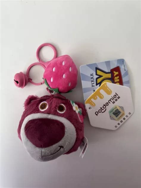 DISNEY TOY STORY Lotso Huggin Bear Strawberry Plush Toy Keychain