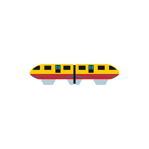 Yellow monorail train icon, flat style 14447193 Vector Art at Vecteezy