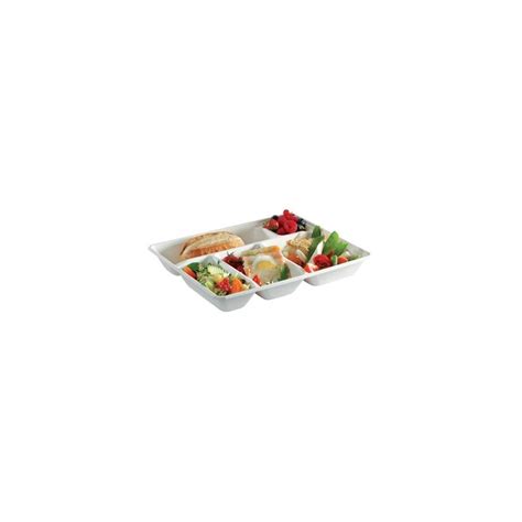 Alpha Form Plateau Repas Fibre Vegetale Compartiments Blanc X