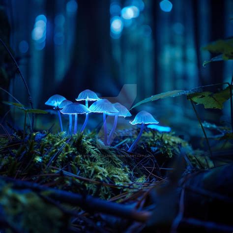 Bioluminescent Mushrooms by wynters-darkness on DeviantArt