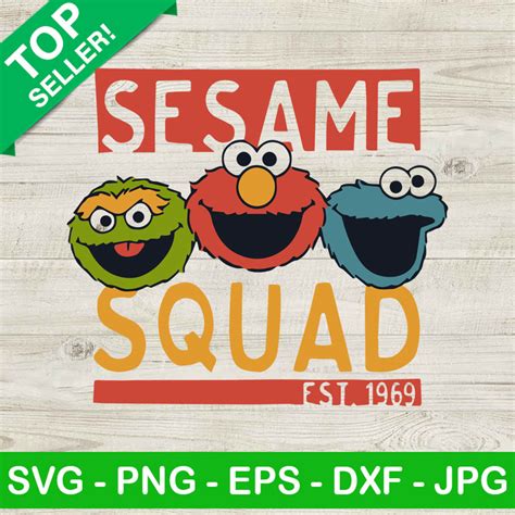 Sesame Squad Svg Sesame Street Svg Cartoon Svg