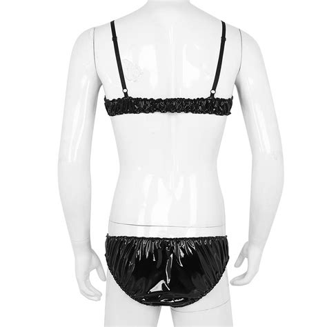 Buy Ranrann Men S Sissy Wet Look Pvc Leather Pieces Crossdressing