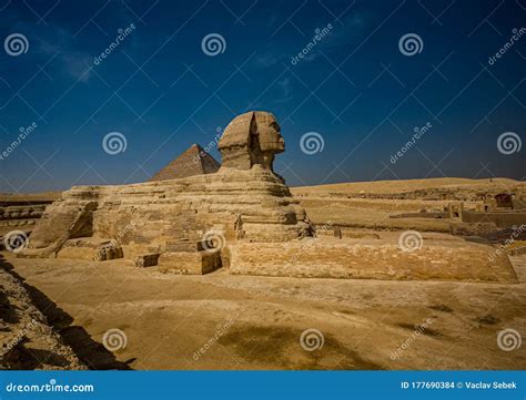 Great Pyramid Of Cheops And Sphinx Editorial Stock Image Image Of