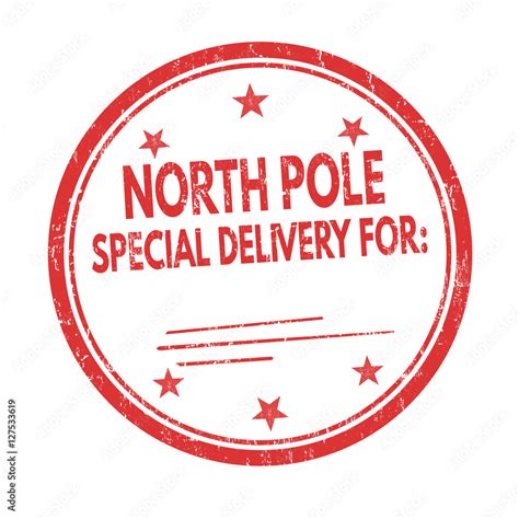 North Pole Special Delivery Sign Or Stamp Stock Vector Adobe Stock