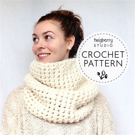 Cowl Crochet Pattern Chunky Cowl Pattern Crochet Cowl Pattern