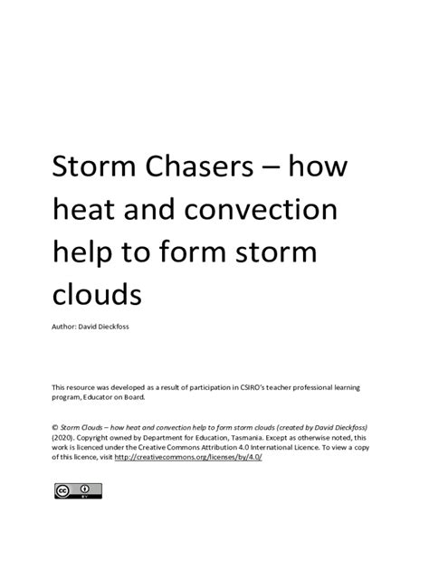 Fillable Online Storm Chasers How Heat And Convection Help To Form