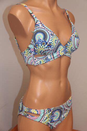 Nwt Bar Iii Swimsuit Bikini Pc Set Size Xs Medallions Multi Ebay