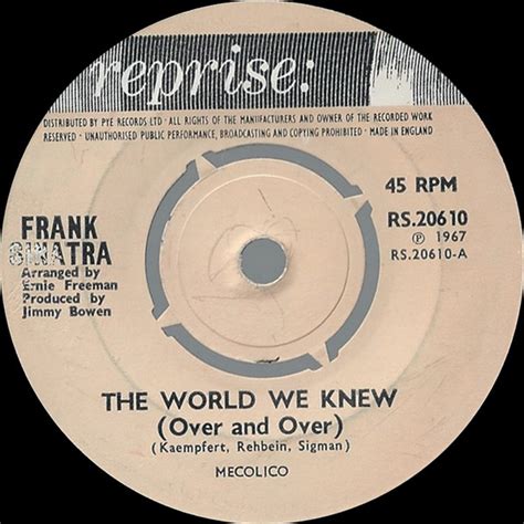 Frank Sinatra The World We Knew Over And Over Vinyl Discogs