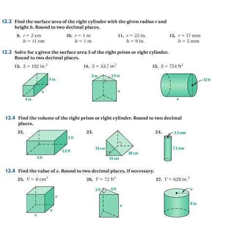 Surface Area Of Prisms And Cylinders