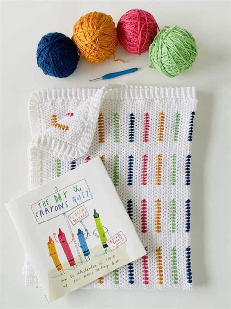 Crochet Colorful Crayons Blanket - Daisy Farm Crafts