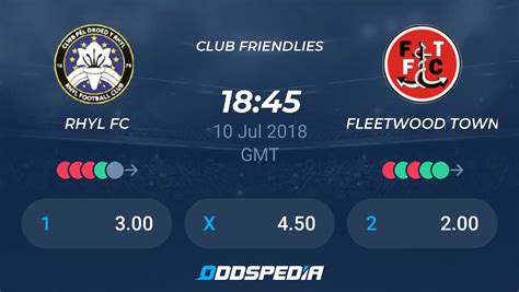 Rhyl Fc Vs Fleetwood Town Predictions Odds Live Scores Stats