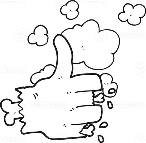 Hand Drawn Black And White Cartoon Zombie Hand 45057446 Png