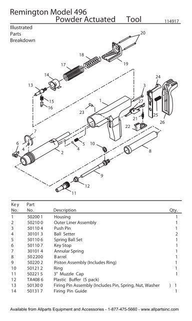 Remington Model 496 Powder Actuated Tool - Allparts Equipment ...