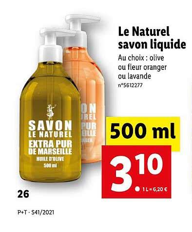 Promo Le Naturel Savon Liquide Chez Lidl ICatalogue Fr