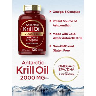 Carlyle Antarctic Krill Oil 2000 Mg 120 Softgels Omega 3 EPA DHA