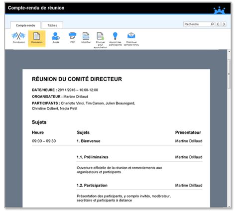 Mod Les De Comptes Rendus De R Union Meetingbooster