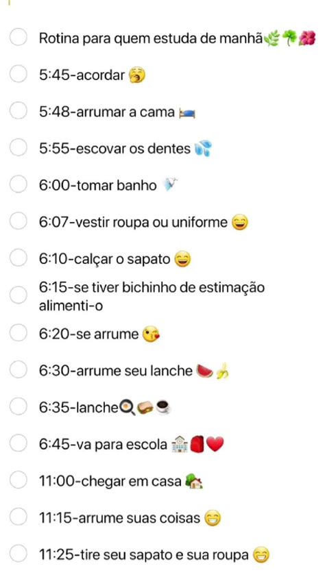 Rotininha Para Quem Estuda De Manh