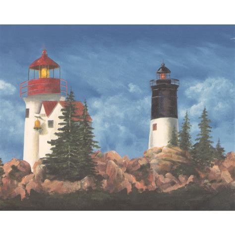 878760 Coastal Lighthouses Wallpaper Border - Walmart.com