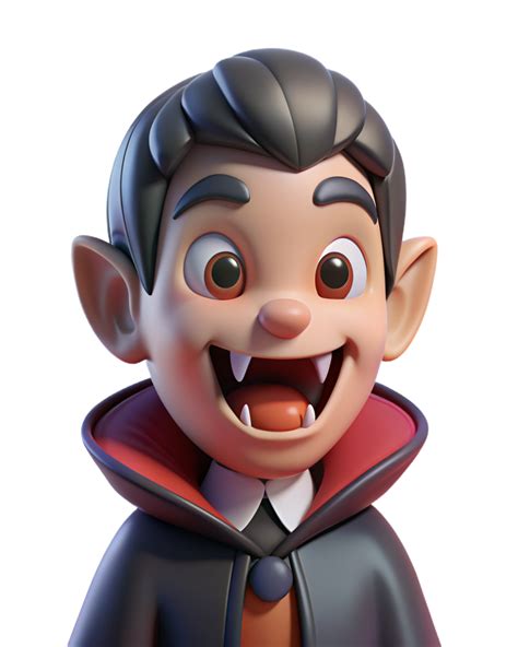 Cute Dracula Halloween 3d Image 46498724 PNG