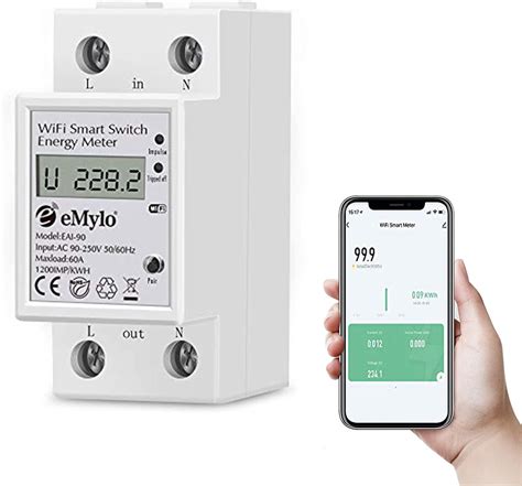 eMylo Compteur d Énergie Numérique Monophasé AC 63A 220V WiFi Compteur