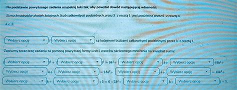 suma kwadratów dwóch kolejnych liczb csłkowitych podzielnych przez 3 z