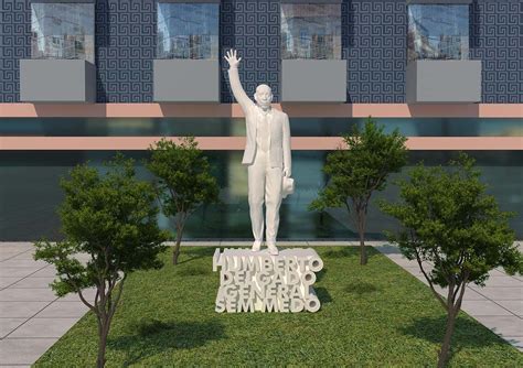 Escultura de Humberto Delgado na cidade criada auxílio da