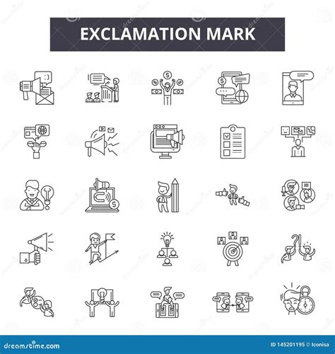 Exclamation Mark Line Icons Signs Vector Set Outline Illustration Concept Stock Vector